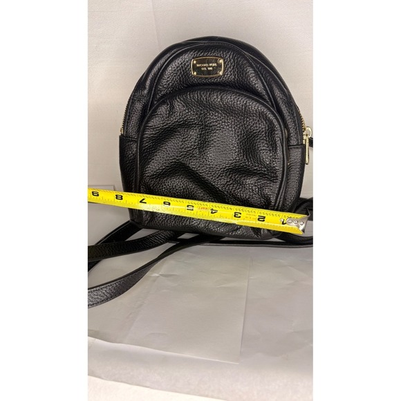 Michael Kors Abby Mini Black Pebbled Leather Backpack Gold Hardware Bag main image 4